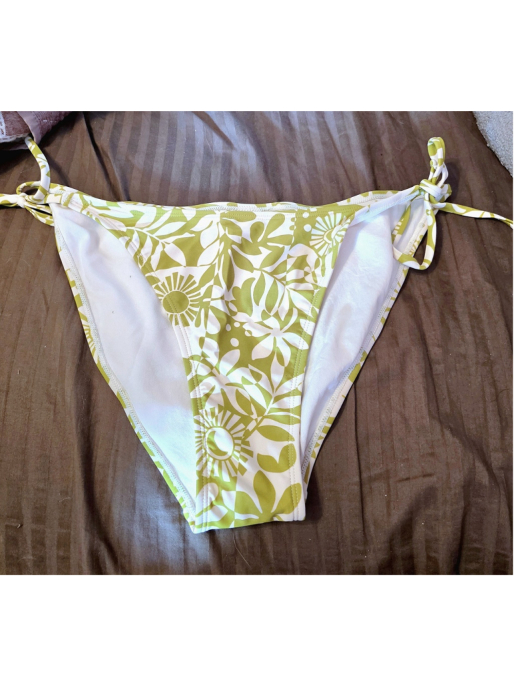 Wild Fable Side-Tie Low-Rise Cheeky High Leg Bikini Bottom Womens XL Floral